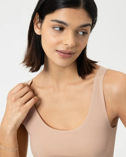 Sømløs tank topp singlet beige tan nude, simply better invisibles Mey, Frilin undertøy norge dame