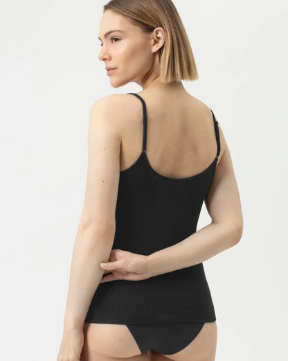 Ullundertøy merinoull silke, singlet spaghetti topp svart wool love Mey, Frilin undertøy norge dame