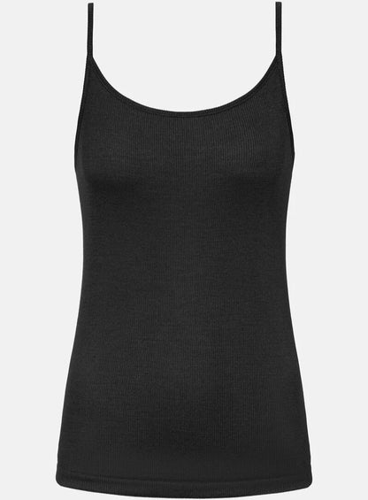 Ullundertøy merinoull silke, singlet spaghetti topp svart wool love Mey, Frilin undertøy norge dame