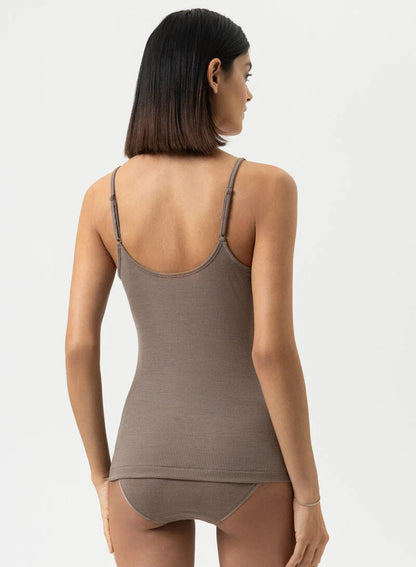 Ullundertøy merinoull silke, singlet spaghetti topp taupe beige wool love Mey, Frilin undertøy norge dame