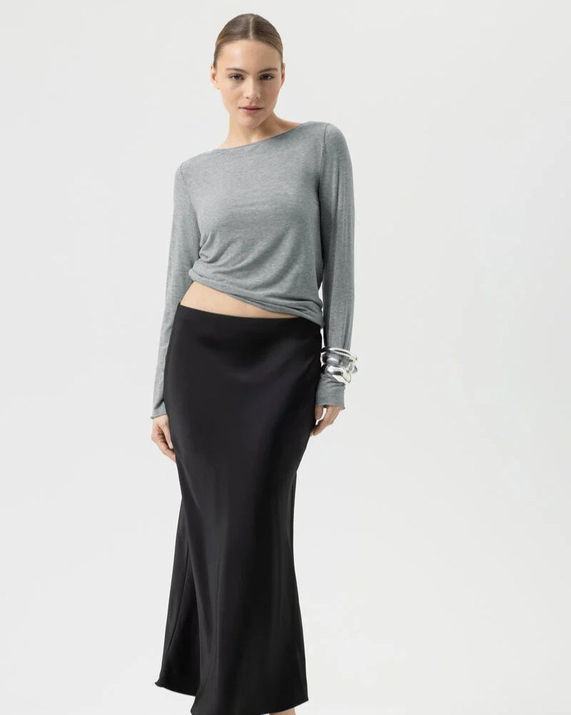 Genser kasjmir cashmere viskose trøye, mey grå melert grey melange, norge frilin undertøy