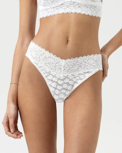 Thong stringtruse blonde, white hvit lace, savage lace mey undertøy frilin