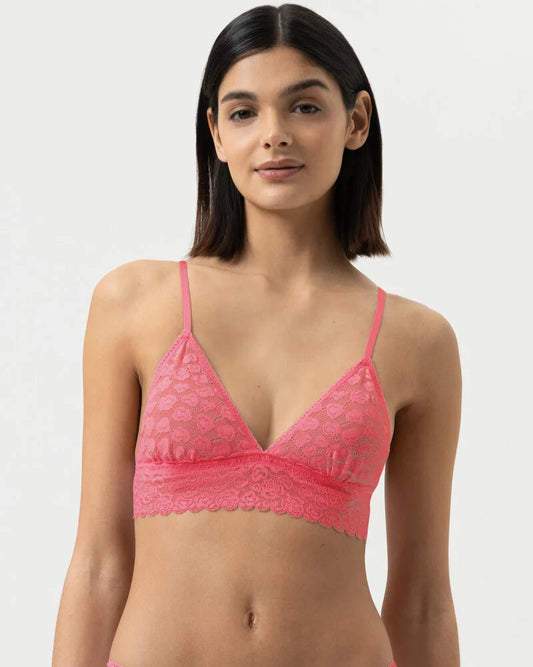 Bralette triangel BH wireless spilefri, mey savage lace hot paradise pink rosa, frilin dame norge
