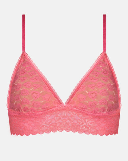 Bralette triangel BH wireless spilefri, mey savage lace hot paradise pink rosa, frilin dame norge