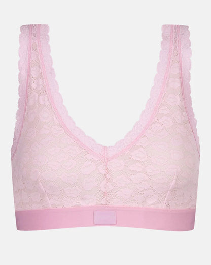 Bralette topp bustier BH wireless spilefri, mey savage lace soft pink rosa frilin dame norge