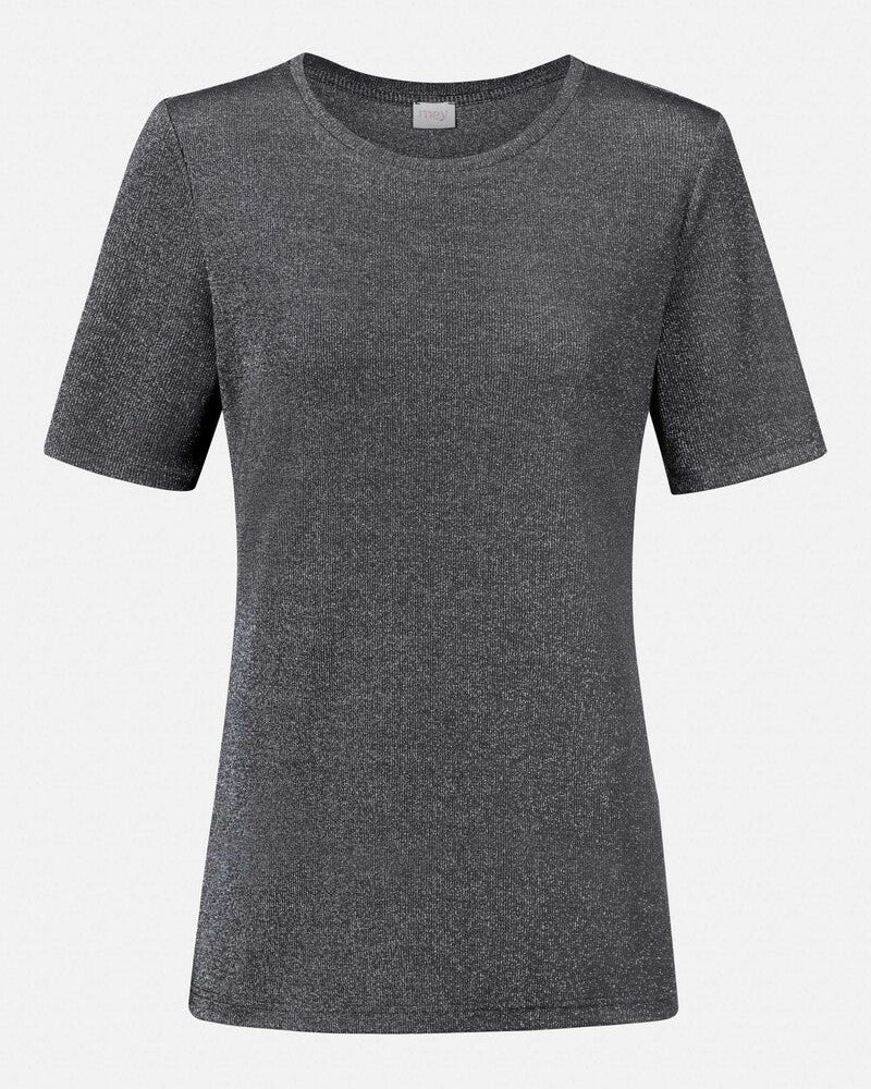 T-skjorte topp loungewear komfortabel, Mey Sparkling rib grå grey viskose, undertøy norge dame frilin