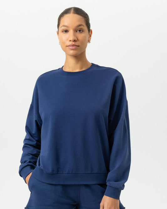 Sweatshirt jumper genser loungewear Mey, blå blue navy bomull cotton, Nattøy undertøy dame norge frilin