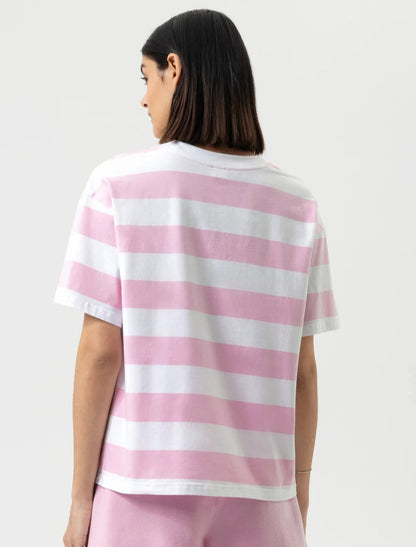 T-skjorte striper loungewear Mey, rosa soft pink bomull cotton, Nattøy undertøy dame norge frilin