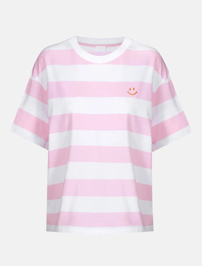 T-skjorte striper loungewear Mey, rosa soft pink bomull cotton, Nattøy undertøy dame norge frilin