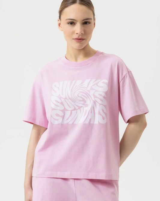 T-skjorte loungewear Mey, rosa soft pink bomull cotton, Nattøy undertøy dame norge frilin