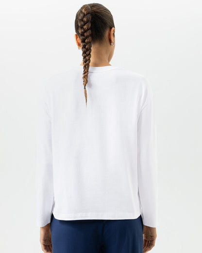 Sweatshirt jumper genser loungewear Mey solid love, hvit white bomull cotton, Nattøy undertøy dame norge frilin