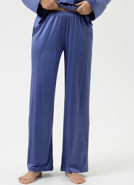 Pysjamas bukse nattbukse loungewear viskose nattøy, blå blue pure shine Mey, norge dame frilin