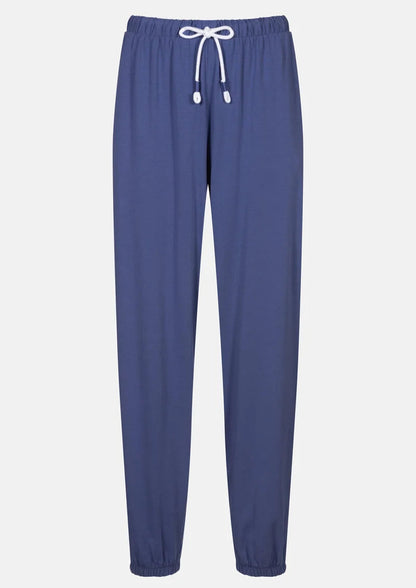 Joggebukse nattbukse pysjamas pysj Mey, blå blue bomull cotton, Nattøy undertøy dame norge frilin