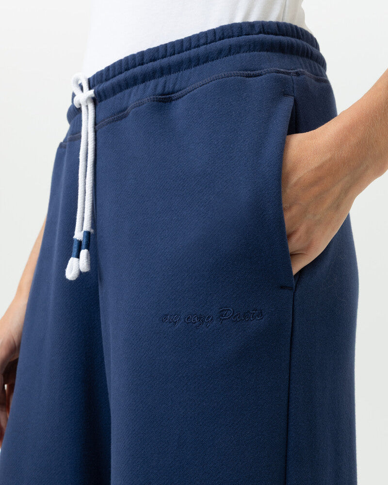 Joggebukse vid løs baggy loungewear Mey mellow cotton, blå navy bomull, Nattøy undertøy dame norge frilin