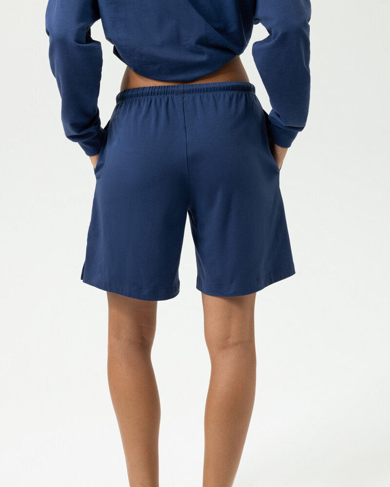 Shorts pysjamas nattøy Mey mellow cotton, blå navy bomull, undertøy dame norge frilin