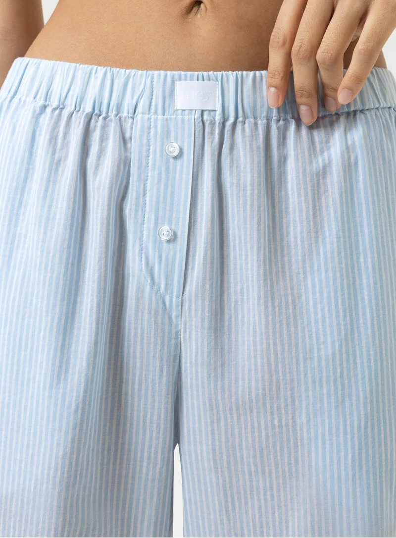 Nattøy bukse pysjbukse pysjamas bomull blå striper, Mey cotton stripes, Frilin undertøy norge