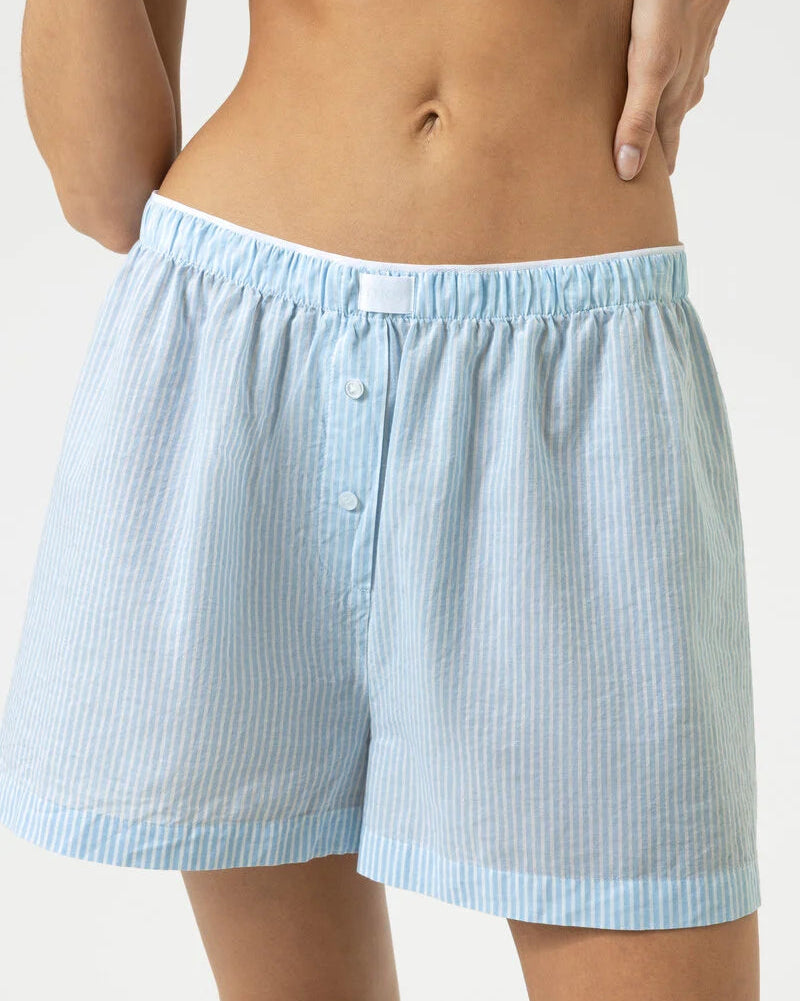 Nattøy shorts pysj bomull blå striper, Mey cotton stripes, Frilin undertøy norge