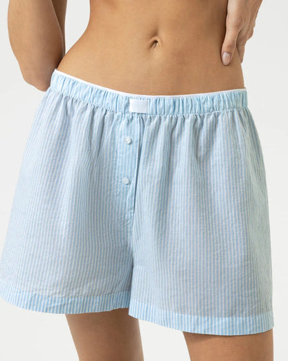 Nattøy shorts pysj bomull blå striper, Mey cotton stripes, Frilin undertøy norge