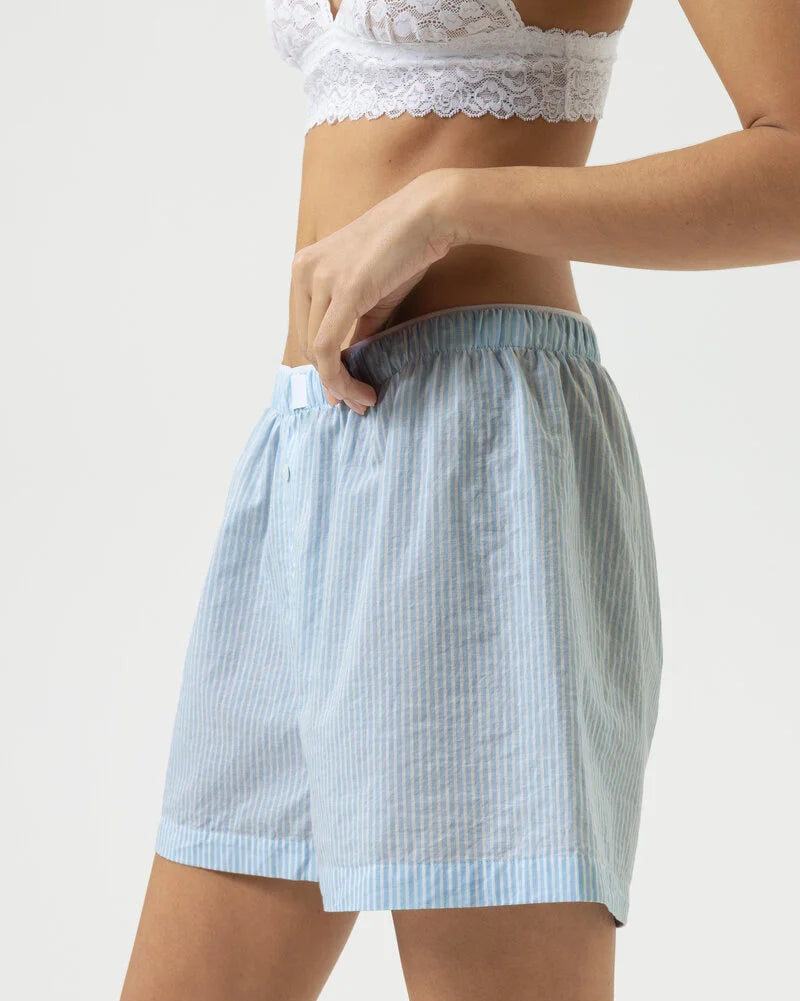 Nattøy shorts pysj bomull blå striper, Mey cotton stripes, Frilin undertøy norge
