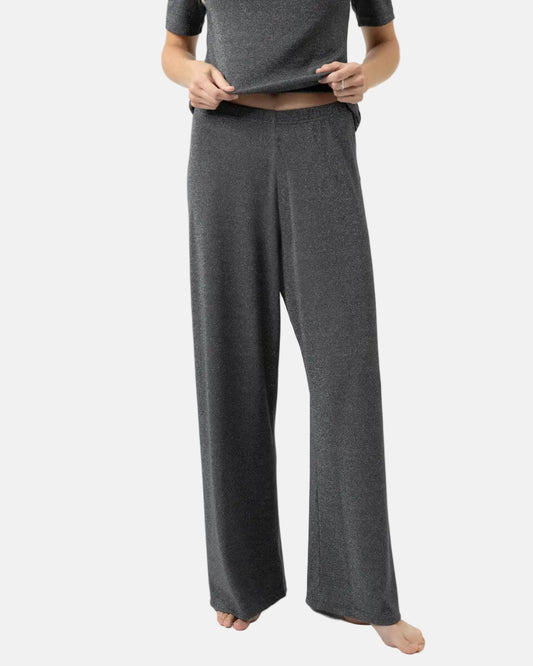 Bukse loungewear vid løs komfortabel, Mey Sparkling rib grå grey viskose, undertøy norge dame frilin