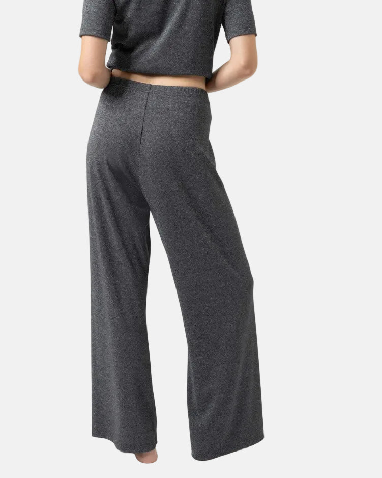 Bukse loungewear vid løs komfortabel, Mey Sparkling rib grå grey viskose, undertøy norge dame frilin