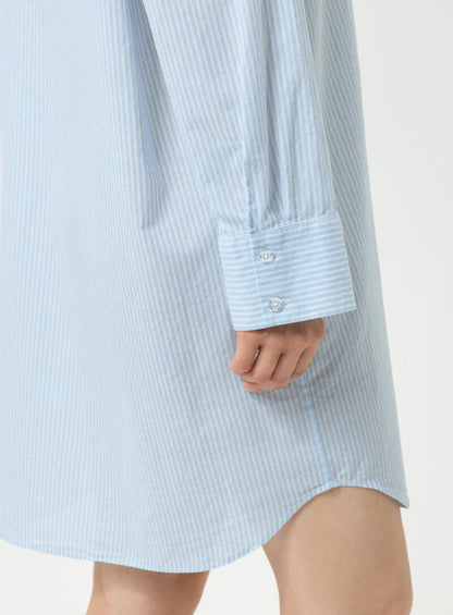 Nattskjorte nattøy soveskjorte bomull blå striper, Mey cotton stripes, Frilin undertøy norge