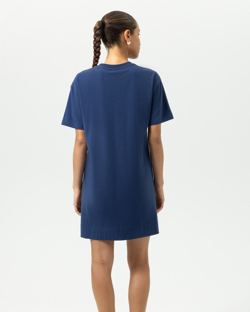 Nattkjole T-skjorte oversized Mey solid love, blå navy bomull cotton, Nattøy undertøy dame norge frilin