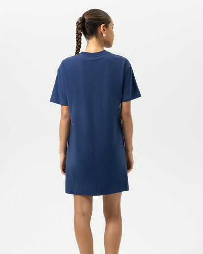 Nattkjole T-skjorte oversized Mey solid love, blå navy bomull cotton, Nattøy undertøy dame norge frilin