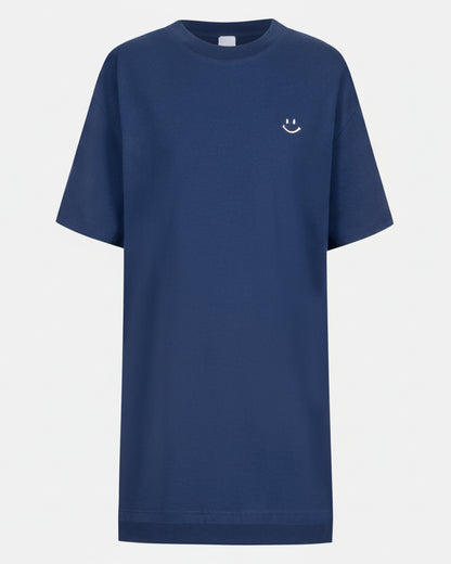 Nattkjole T-skjorte oversized Mey solid love, blå navy bomull cotton, Nattøy undertøy dame norge frilin