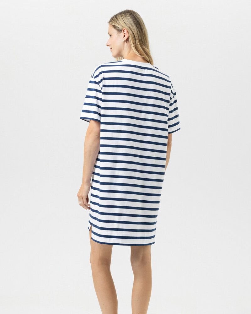 Nattkjole T-skjorte oversized Mey breezy stripes, blå navy bomull cotton, Nattøy undertøy dame norge frilin