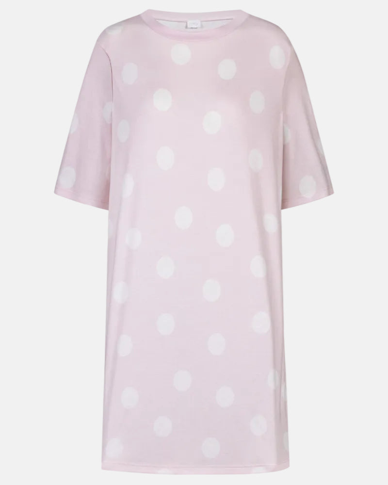 Nattkjole med korte ermer bomull modal Mey rosa pretty dots pink, nattøy norge dame frilin