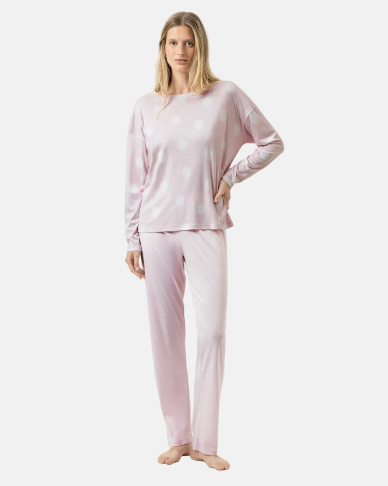 Pysjamas bomull modal Mey rosa pretty dots pink, nattøy norge dame frilin