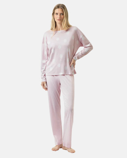 Pysjamas bomull modal Mey rosa pretty dots pink, nattøy norge dame frilin