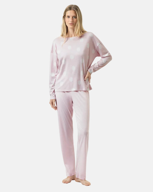 Pysjamas bomull modal Mey rosa pretty dots pink, nattøy norge dame frilin