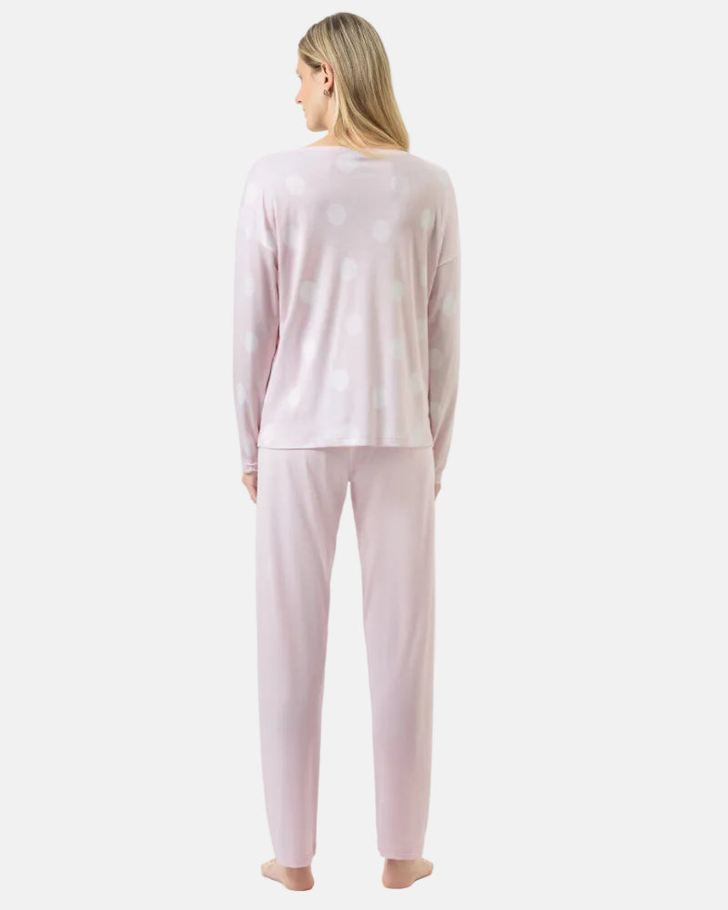 Pysjamas bomull modal Mey rosa pretty dots pink, nattøy norge dame frilin