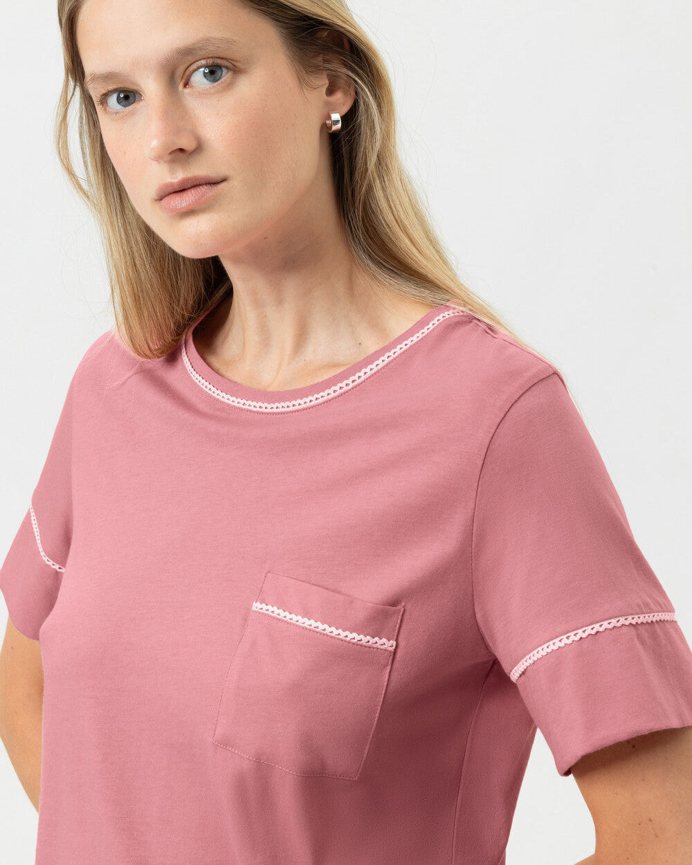 Pysjamas bomull Mey rosa dots rosewood pink, nattøy norge dame frilin undertøy