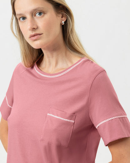Pysjamas bomull Mey rosa dots rosewood pink, nattøy norge dame frilin undertøy