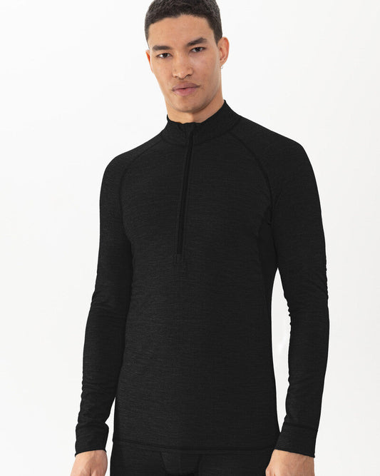 Ullundertøy herre genser med hals trøye ull virgin wool, Prfrmnc+ Mey svart black, Frilin undertøy norge menn