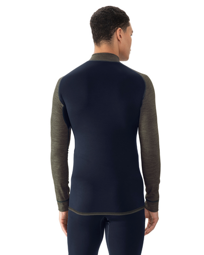 Ullundertøy herre genser med hals trøye ull virgin wool, Prfrmnc+ Mey grønn olive, Frilin undertøy norge menn