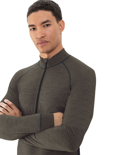 Ullundertøy herre genser med hals trøye ull virgin wool, Prfrmnc+ Mey grønn olive, Frilin undertøy norge menn