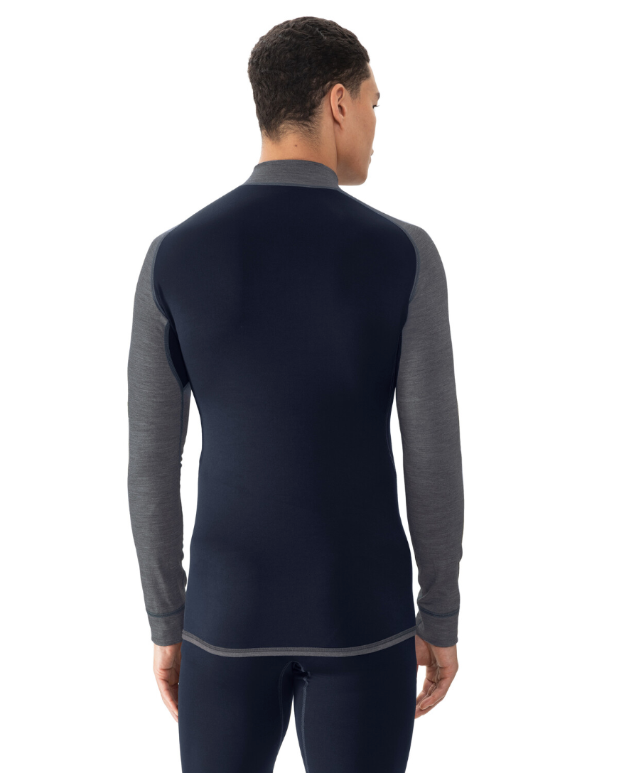 Ullundertøy herre genser med hals trøye ull virgin wool, Prfrmnc+ Mey grå, Frilin undertøy norge menn