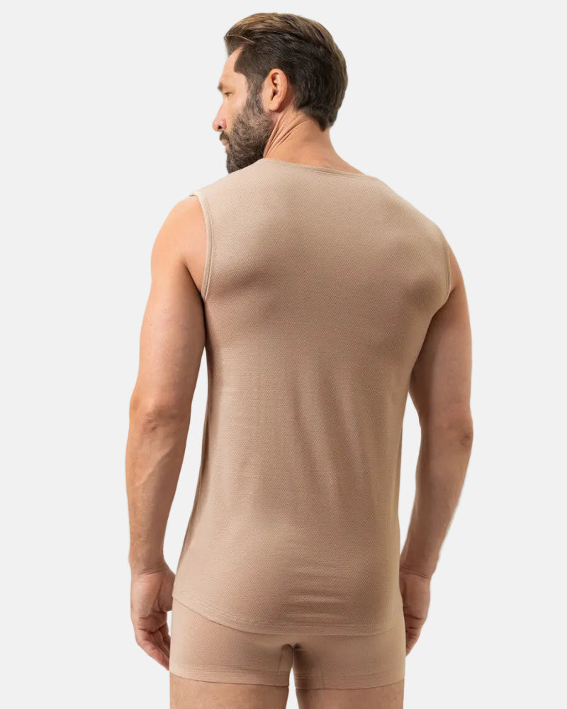 Tank shirt Undertøy herre mann, trøye Dry cotton breeze Mey, bomull hvit beige nude light skin, frilin norge
