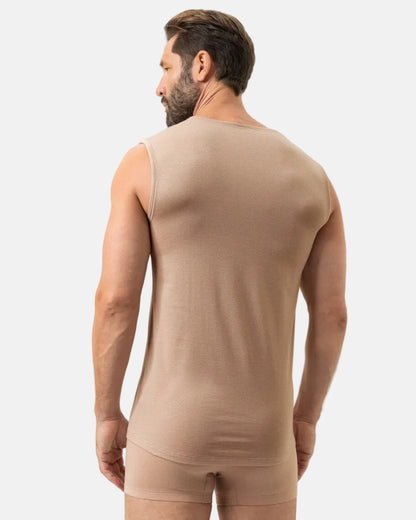 Tank shirt Undertøy herre mann, trøye Dry cotton breeze Mey, bomull hvit beige nude light skin, frilin norge