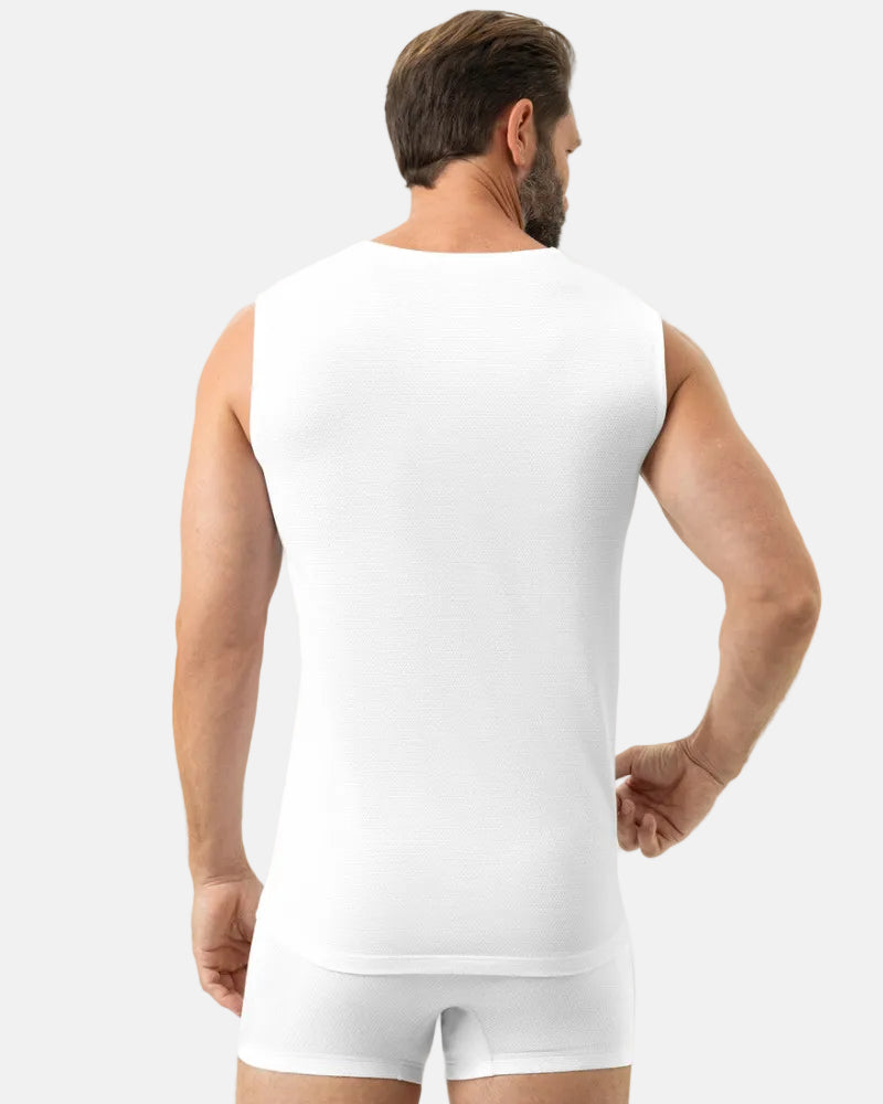 Tank shirt Undertøy herre mann, trøye Dry cotton breeze Mey, bomull hvit beige nude light skin, frilin norge