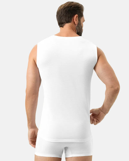 Tank shirt Undertøy herre mann, trøye Dry cotton breeze Mey, bomull hvit beige nude light skin, frilin norge