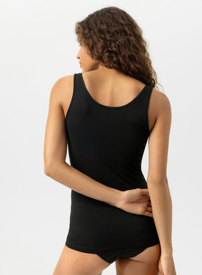 Tank topp singlet svart sort black bomull cotton organisk, superfine organic Mey, Frilin undertøy norge dame