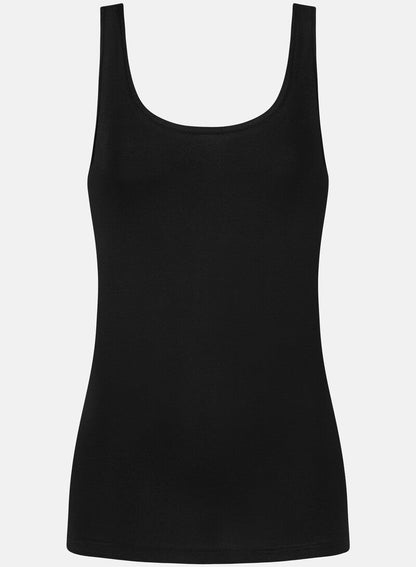 Tank topp singlet svart sort black bomull cotton organisk, superfine organic Mey, Frilin undertøy norge dame