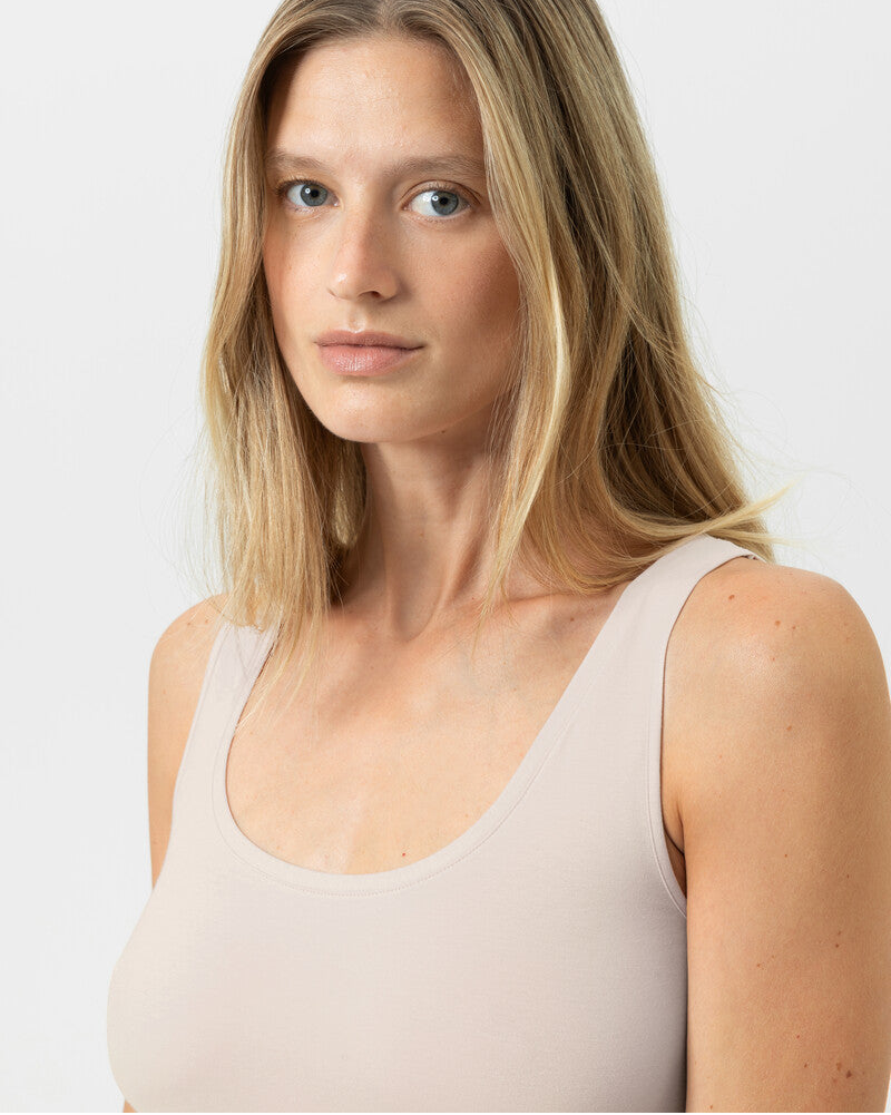Tank topp singlet beige nude bomull cotton organisk, superfine organic Mey, Frilin undertøy norge dame