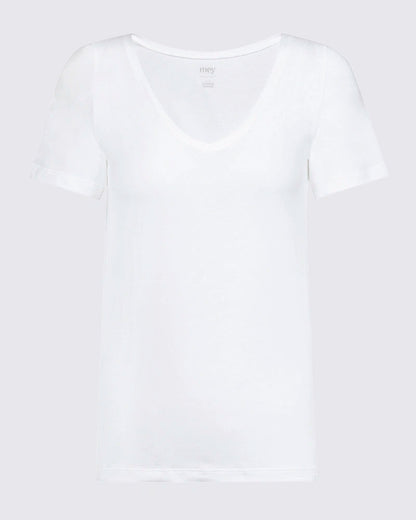 T-skjorte hvit bomull t-shirt white cotton organisk, superfine organic Mey, Frilin undertøy norge dame