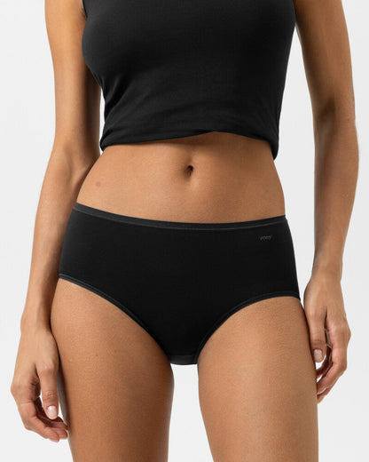 Truse høyt liv brief high waist svart sort bomull organisk, superfine organic Mey, Frilin undertøy norge dame